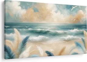 Kép – Festett strand lágy színekben (90x60 cm)