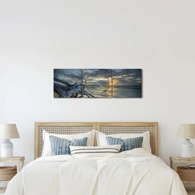 Tenger naplementekor képe (órával) (90x30 cm)