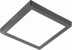 Falra szerelhető Led lámpatest négyzet 24W b.meleg 2000lm Matis Plus fekete 30cm Gtv