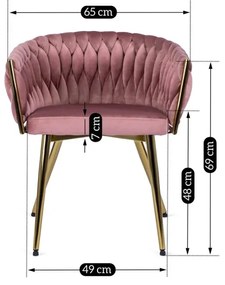 Elegáns Rózsaszín Brásony Étkezőszék CAPRI