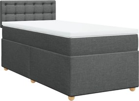 vidaXL sötétszürke szövet rugós ágy matraccal 80 x 200 cm