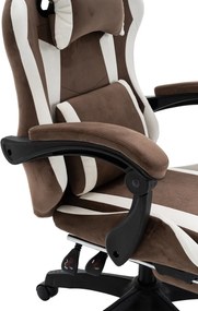 Irodai/gamer szék, barna/fehér, HOSPO