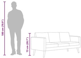 3-személyes barna szövetkanapé