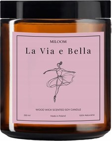 Illatos szójaviasz gyertya fa kanóccal La Via E Bella 230 ml Miloom