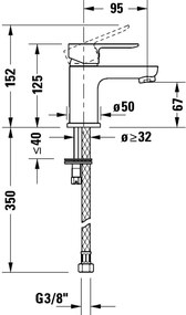 Duravit DC1013002046 - D-CODE mosdócsaptelep matt fekete