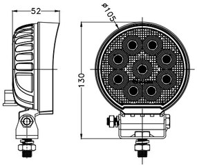LED Autós spotlámpa BLACK LED/36W/10-30V IP69 5700K kerek