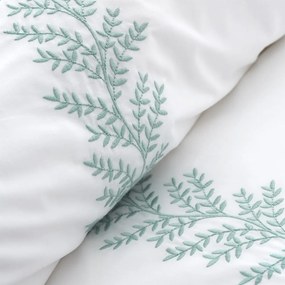 Fehér kétszemélyes pamut ágyneműhuzat 200x200 cm Embroidery Leaf – Bianca