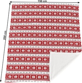 Kétoldalas bárány takaró, téli minta, 150x200, SAMANTE