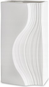 Elegáns fehér porcelán váza díszített magas 35 cm-es üveg fedél