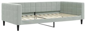 világosszürke bársony kanapéágy matraccal 100 x 200 cm