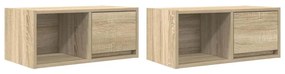 2 db sonoma tölgy színű szerelt fa TV-szekrény 60x31x25,5 cm