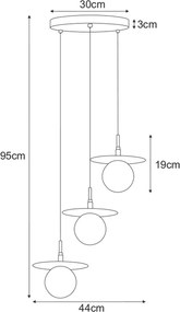 KAJA K-5375 SANTE Fekete Színű Függeszték 3xG9 10W IP20