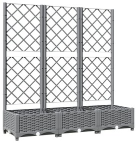 világosszürke PP rácsos kerti ültetőláda 120 x 40 x 121,5 cm