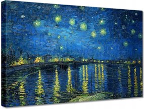 Vászonkép 30x20 Csillagos éj a Rodan felett