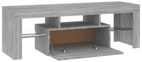 szürke sonoma színű TV-szekrény LED-lámpákkal 120 x 35 x 40 cm