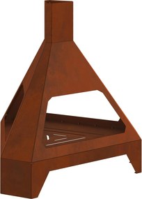 vidaXL Tűzrakó Barna 50 x 43 x 52 cm Időjárásálló acél