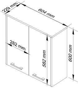 Függesztett fürdőszoba szekrény Farid Típus 5 (wenge). 1068999