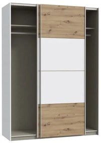 KARO gardróbszekrény 150x210 cm fehér/artisan tölgy