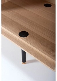 Fekete-natúr színű tölgyfa alacsony komód 176x100 cm Fina – Gazzda