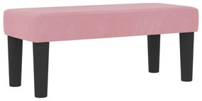 Rózsaszín Box Spring Ágy Matraccal és Pad 90x190 cm Bársony