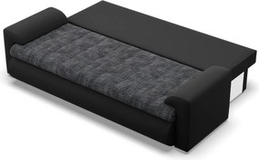 Tokio kanapéágy, fonott + műbőr, szürke - fekete