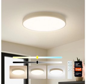 Brilagi - Dimmelhető LED lámpatest POOL SMART LED/60W/230V, átmérő 50 cm, Wi‑Fi (Tuya), bézs + távirányító