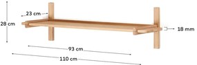Natúr színű tölgyfa moduláris polcrendszer 110x28 cm Sitra – Kave Home