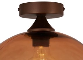 Art Deco mennyezeti lámpa sötét bronz barna üveggel - Sandra