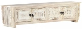 fehér tömör mangófa TV-szekrény 140 x 30 x 35 cm