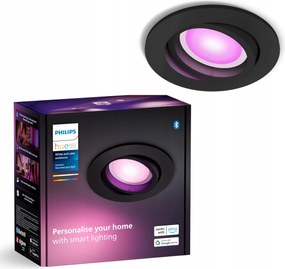 Süllyesztett Led lámpatest 4.2W GU10 Rgb Fekete Smart Zigbee Centura Philips Hue