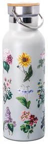 Világosszürke rozsdamentes acél utazó ivópalack 425 ml Vintage Flowers – Sass &amp; Belle
