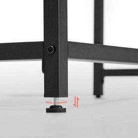 Íróasztal fém kerettel, kis irodai asztal, 140 cm, rusztikus barna