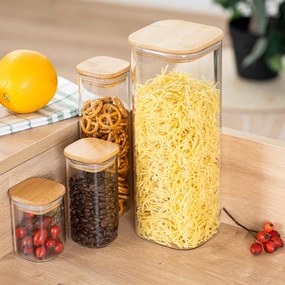 4Home Üveg élelmiszer tároló fedéllel Bamboo, 2000 ml