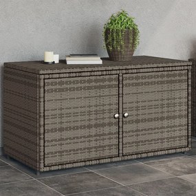 szürke polyrattan kerti tárolószekrény 110 x 55 x 60,5 cm