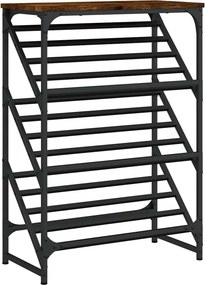 vidaXL füstös tölgy színű szerelt fa cipőtartó 60x30x85 cm