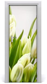 Ajtóposzter fehér tulipán 95x205 cm