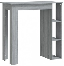 szürke sonoma szerelt fa bárasztal polccal 102 x 50 x 103,5 cm