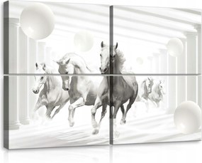 Vászonkép 120x80 Fehér lovak galopp mozgás szabadság kecsesség tisztaság fény