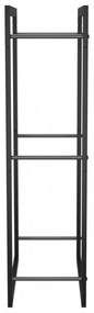 fekete acél tűzifatároló állvány 50x28x94 cm