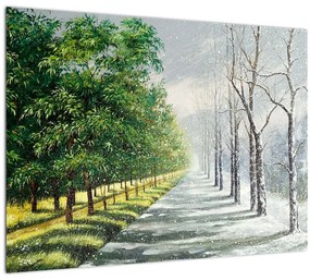 Kép - Tél versus nyár (üvegen) (70x50 cm)