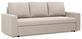 Zeus kanapéágy, bársony, bonell töltet, egyenes kartámasz, bézs