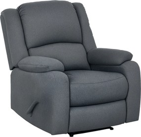 HOMCOM Manuális Reggeli Fotel TV Szék, Dönthető Funkcióval, Vászon Hatású, Oldalsó Karral, Lábpihenővel, Terhelhetőség 150 kg-ig, Nappalihoz, Sötétszü