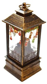 Karácsonyi, kandallót imitáló LED lámpás / 12 cm
