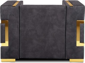 Fotel egyszemélyes kivitelben, fekete/arany színben PALLAZO