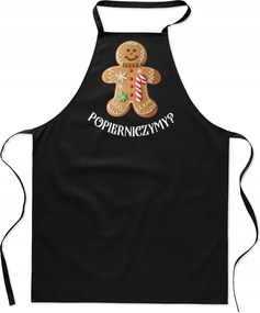 Konyhai Kötény Női férfi karácsonyi pamut nyomott mintás fekete