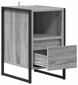 vidaXL Éjjeli asztal fiókkal Szürke Sonoma 39,5 x 30 x 50 cm Faanyag