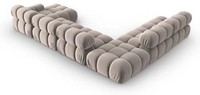 Világosbarna bársony moduláris sarokkanapé (bal oldali-U alakú) Bellis – Micadoni