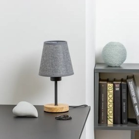 Brilagi - Asztali lámpa NUBILA WOOD 1xE27/25W/230V tölgy/szürke