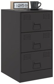 2 db fekete acél éjjeliszekrény 34,5x39x62 cm