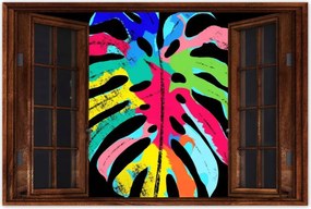 Poszter 60x40 Színes Monstera levél